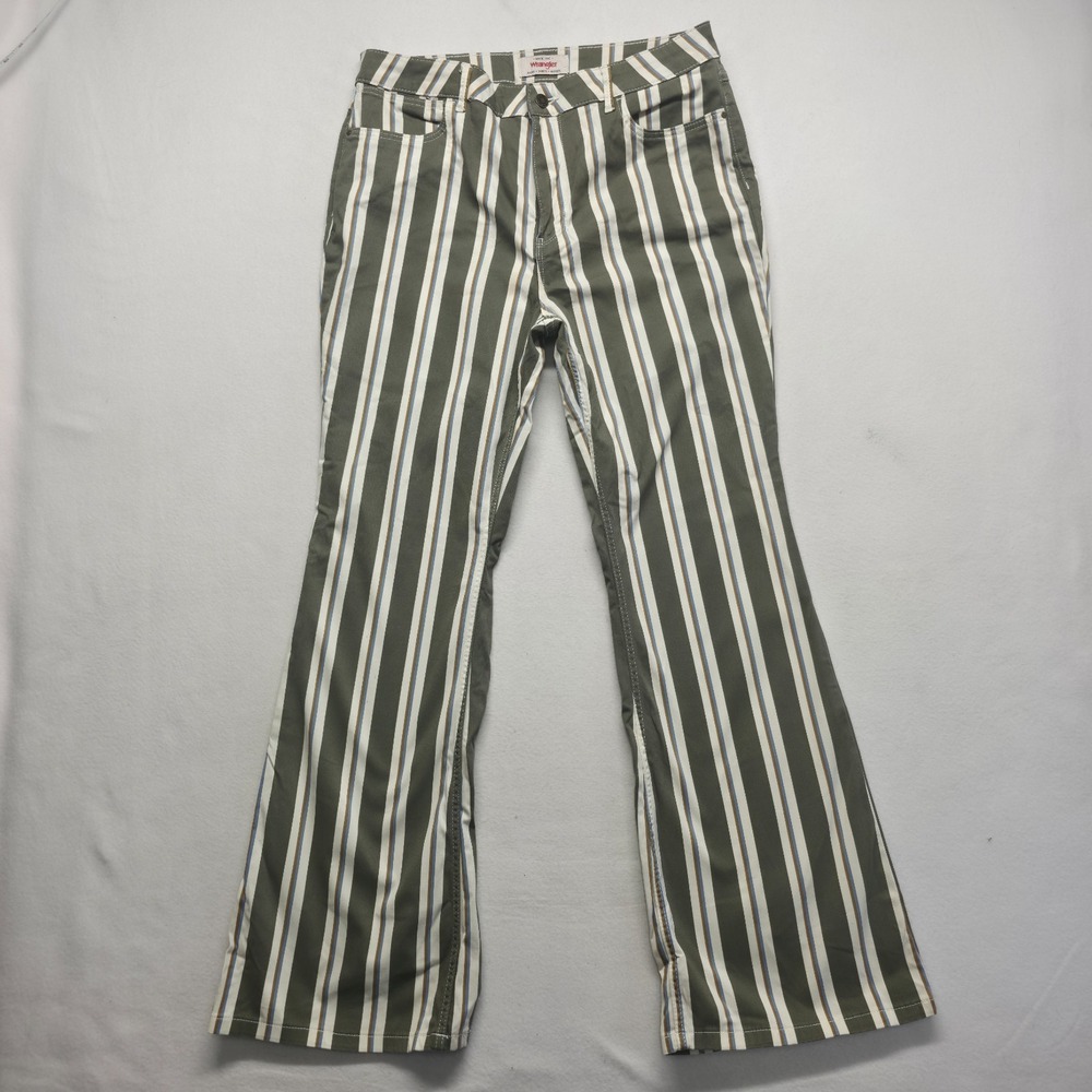 Wrangler Women's Moss Fierce Flare Striped Retro Stretch Jeans Size 14X32 (32X31